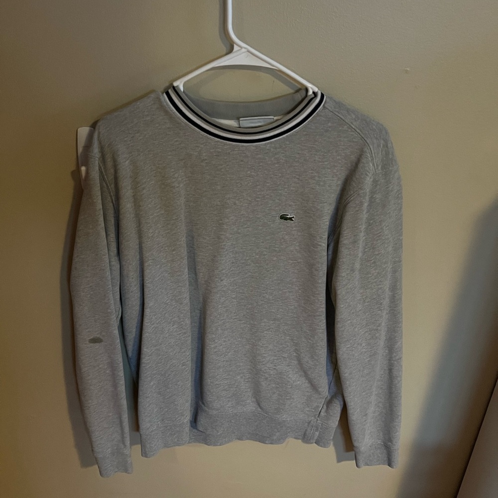 Lacoste Grey sweater size M. Lightly used, great condition.